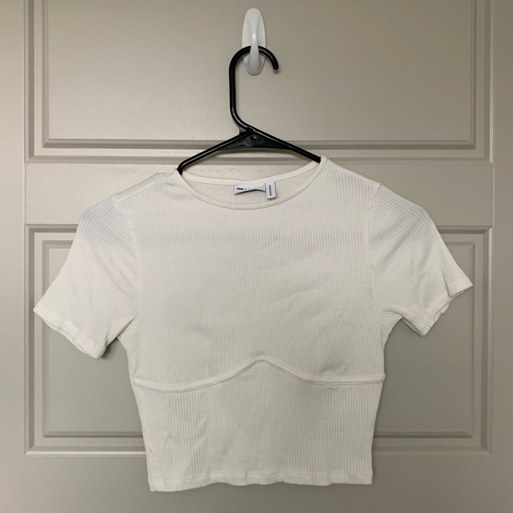 ASOS Short Sleeve Crop Top with Corset Bust Seam